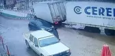 Kontrolden çıkan tır petrol istasyonuna daldı! Şoförün manevrası faciayı önledi