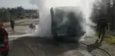 BALIKESİR - Kargo aracında yangın