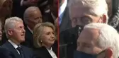 Bush'un cenazesinde uyuduğu görüntülerle hatırlanan Bill Clinton, Biden'ın yemin töreninde de uyuyakaldı