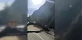Marmaris'te yağış nedeniyle kara yolunda heyelan oluştu