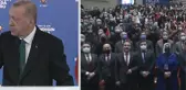 Erdoğan, salondaki sönük havayı görünce rahatsız oldu: Burada müzik yok mu?