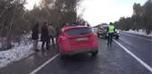 Tırla çarpışan otomobildeki 2 kişi yaralandı