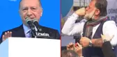 Cumhurbaşkanı Erdoğan'a sevgisini öpücükler göndererek gösteren Murat Kurt: Onu görünce kendimden geçiyorum