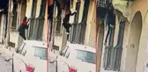 Yoldan geçenlere aldırış etmedi, ''örümcek adam'' gibi tırmandığı binadan ne bulduysa çaldı! Şaşkına çeviren olay kamerada