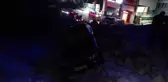 Yoldan çıkan araçtan burnu bile kanamadan kurtuldu