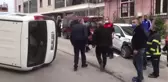 ZONGULDAK - Park halindeki otomobile çarparak devrilen hafif ticari aracın sürücüsü yaralandı