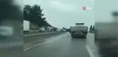 Hafriyat yüklü tır devrildikten sonra 100 metre sürüklendi