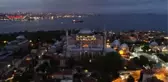 AYASOFYA CAMİİ'NDE KADİR GECESİ'NDE 'LA İLAHE İLLALLAH' MAHYASI YAKILDI- Havadan görüntülerle