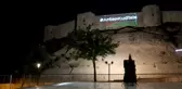 GAZİANTEP - Filistin'e destek amacıyla Gaziantep Kalesi'nde ışık gösterisi yapıldı