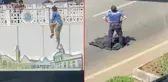 Genç kızın intiharını önleyen polisler, yere çelik yeleklerini serdi