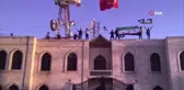 Azez'den Filistin'e destek: Meclis binasında Filistin bayrakları açıldı