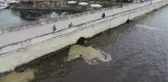 KÜÇÜKÇEKMECE GÖLÜ'NDEKİ DENİZ SALYASI TEMİZLENİYOR