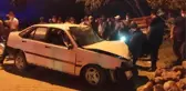Otomobil mezarlığın duvarına çarptı: 3 yaralı