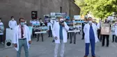 Kayseri'de sağlık çalışanları İsrail'in Filistin'e yönelik saldırılarını protesto etti