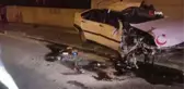Kontrolden çıkan otomobil istinat duvarına çarptı: 2 yaralı