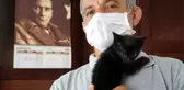 Kurtardığı kediyi sahiplendi