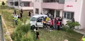 Hafif ticari araç sitenin bahçesine düştü: 5 yaralı