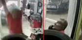 Asma kattan düşen adam, telefonla konuşmaya devam etti! İlginç anlar kamerada