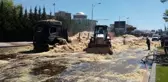Saman yüklü tır yandı
