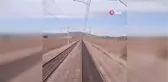 Yük treni koyun sürüsüne çarpmaktan son anda kurtuldu
