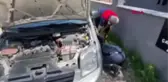 DÜZCE BOLU'DA SATILAN ARACIN MOTORUNA GİREN YAVRU KEDİ, DÜZCE'YE GELDİ