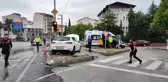 Kaza yapan aracın yangın tehlikesi ekipleri harekete geçirdi