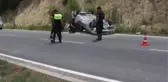 Takla atan otomobilin sürücüsü yaralandı