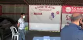 'COVİD-19 AŞI HATIRASI' AFİŞİ ÖNÜNDE AŞI OLDULAR