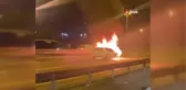 E-5 Karayolu'nda bir otomobil alev alev yandı