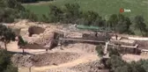 Akyaka Bizans Kalesi'nin giriş kapısı ayağa kaldırılıyor