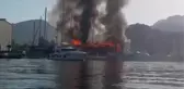 Marmaris'te çekek yerindeki 4 yat yandı