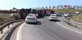 TUZLA'DA VİRAJI ALAMAYAN BETON MİKSERİ DEVRİLDİ