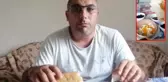 Sabah kahvaltıya oturan vatandaşın ikiye böldüğü ekmeğin içinden koca ip çıktı