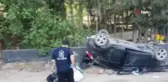 Takla atan otomobil yol kenarına devrildi: 3 yaralı