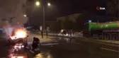 Kaza yapıp yanan aracı sulama ekipleri söndürdü