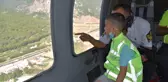 Kalbinde kitle olan 8 yaşındaki Ali'nin helikopterle uçma hayali gerçekleştirildi