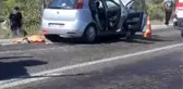Otomobiller çarpıştı; ağır yaralı için kara yoluna ambulans helikopter indi
