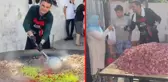 CZN Burak'tan alkış toplayan hareket! Sokak ortasında dev tencere kavurma yapıp vatandaşlara dağıttı