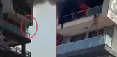 Evi alev alev yandı, üzerindeki kıyafetler bile tutuştu! Çırılçıplak soyunan adam, balkondan sarkarak hayatta kaldı