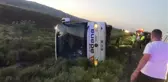 AKSARAY'DA YOLCU OTOBÜSÜ DEVRİLDİ 22 YARALI