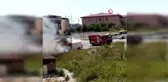 Seyir halindeki ticari araç alev alev yandı