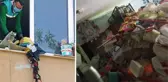 Kötü kokular ele verdi! 60 yaşındaki kadının evinden 4 kamyon çöp çıktı