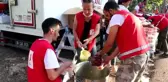Türk Kızılay'ı yangında gönüllere dokunuyor