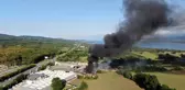 Eski parke fabrikası alevlere teslim oldu, siyah dumanlar gökyüzünü kapladı