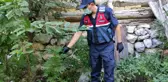 Evin bahçesinde saksıda kenevir yetiştirirken yakalandı
