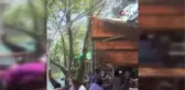 Manavgat Şelalesi'nde korku dolu anlar...Söndürme helikopterinin rüzgarı zor anlar yaşattı