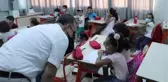 Geçici barınma merkezinde eğitim gören Suriyeli çocuklara diş bakım ürünleri dağıtıldı