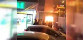 Marketin karton deposu saniyeler içinde kül oldu