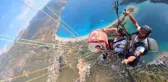 Tekirdağlı davulcu Fethiye'de gökyüzünde ve denizin altında davul çaldı