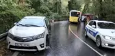 SARIYER'DE İETT OTOBÜSÜ 2 OTOMOBİLE ÇARPTI; ÖĞRENCİLER OKULA YÜRÜYEREK GİTTİ